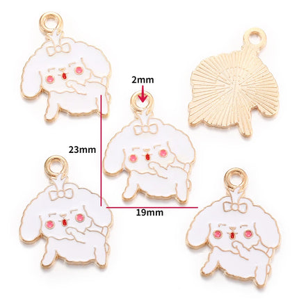 10pcs Enamel Dog Charm for Jewelry Making Supplies Corgi Earring Animal Pendant Bracelet Necklace Accessories Diy Finding W405