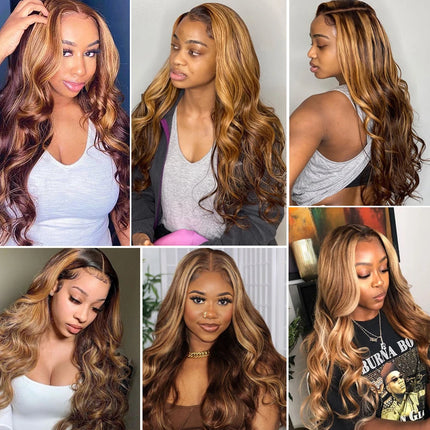 Highlight Transparent 13×4 13×6 Blond Body Wave Human Hair Wigs Pre Plucked Remy Brazilian Glueless Lace Frontal Wigs For Women
