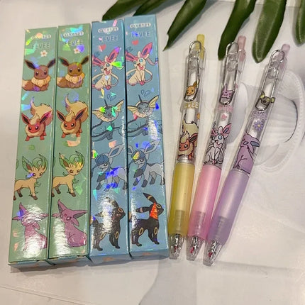 1/5/10pcs Pokemon Eeveelution Blind Box Gel Pen Cute Stationery School Supplies Black Signature Pen Anime Accessories Gifts