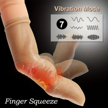 G-spot vibrator, Realistic Finger vibrator with heat, and realistic silicone clitoral stimulation pseudovaginal vibrator