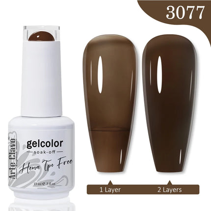 Arte Clavo Red Brown Gel Nail Polish 15ml Autumn Series Base Top Coat Soak Off UV Gel Semi Permanent Varnishes Design Nail Art