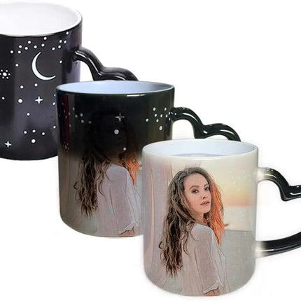 Customized Coffee Mugs Ceramic Magic Mug Pour In Hot Water Pictures Display Print Photo LOGO Text DIY Change Color Cup Gifts
