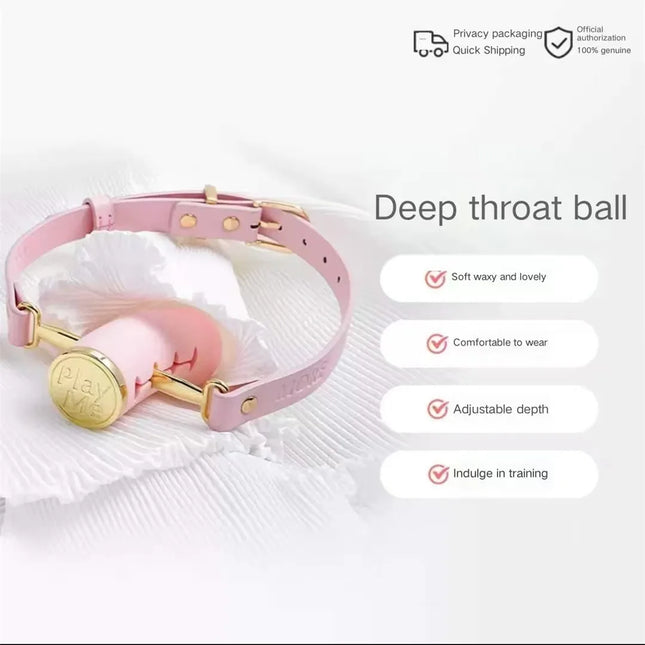 Simulation Dildo For Female Adjusting Bondage Deep Throat Mouth Plug Leather Mouth Balls Bdsm Mouth Gag Sex Toys Flirt Sex Tools