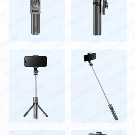 Bluetooth Selfie Stick Tripod Desktop Stand, Phone Holder, Wireless Remote Shutter, for iPhone Android, Option with Fill Light