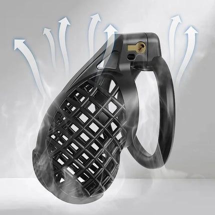 Breathable Chastity Cage for Men with 6  Rings Copper Lock Male Chastity Device BDSM 3 Size Cage Penis Exercise Bondage Sex Toys