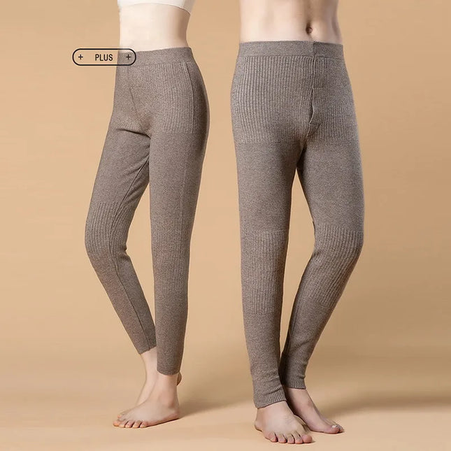 100% Wool Pants Men Warm Pants Winter Cashmere Middle-aged Young People Slim Fit Knitted Bottom Warm for Women Legging