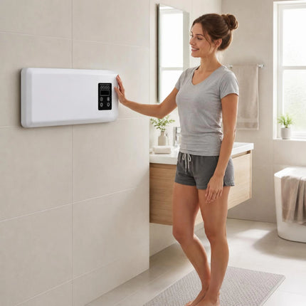 Electric Wall Heater Black Control Panel Wall-Mounted Heater Home Heating Modern Easy-Mount