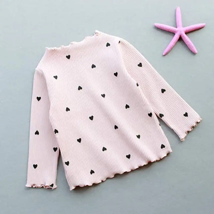 Bear Leader Girls Lovely Heart Print Sweaters 2023 New Autumn Kids Baby Cute Pattern Clothing Fashion Clothes Casual Outfits