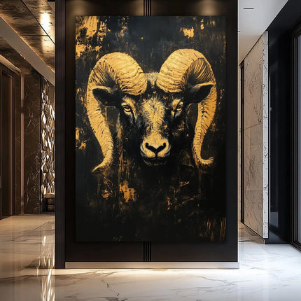 Fox Elephant Eagle Canvas Painting Black Gold Animal Print Poster Luxury Wild Animal Decoration Abstract Modern Gold Home Decor