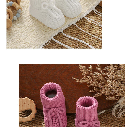 Baby Booties Knitted 0-12m Soft Soled Anti-Slip Newborn Boys Girls First Walkers Shoes Infant Toddler Unisex Sock Boot Kids Crib