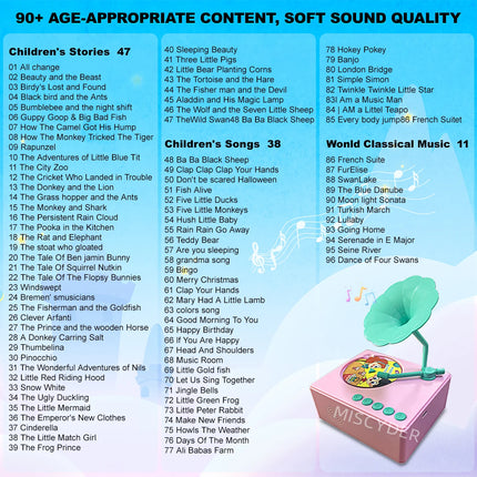 Phonograph Story Music Player with 96 Cards-Children's Educational Party Birthday Xmas Gifts