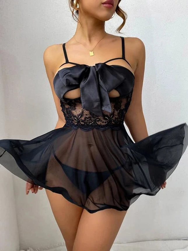 Sexy Lingerie Women Crotchless Sleepwear Summer Pajamas Lace Female Night Dress Erotic Costumes Underwear Nightgown G-string
