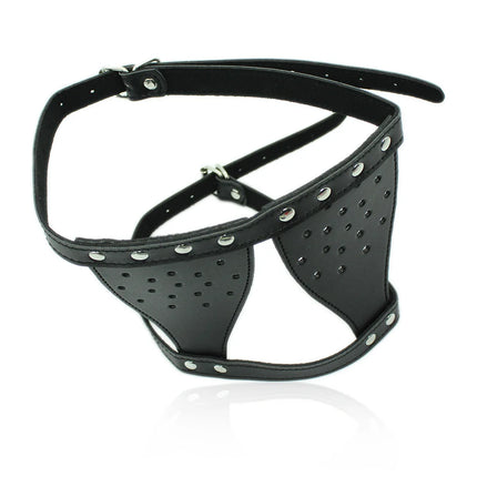 PU Leather Eye Mask Men Role Play Restraint Blindfold Masquerade Halloween Cosplay Costume Accessory
