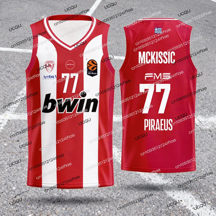 25/26 New Arrivals Olympiacos Athens Basketball Jersey Greek Adult Men's Basketball Quick-drying Vest Fan Special Jersey Set
