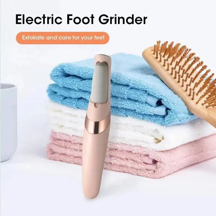 Portable USB Electric Pedicure Grinder with 2 Removable Roller Heads Auto Foot File Callus Dead Skin Remover