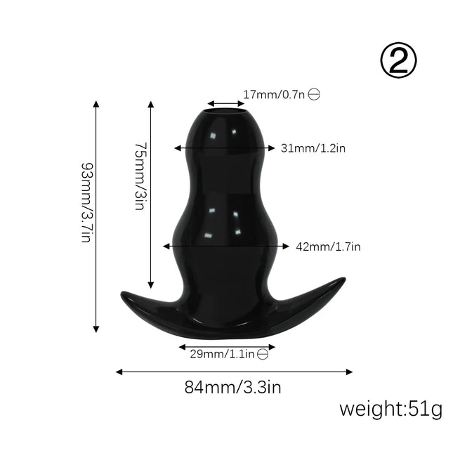 Hollow Anal Plug with Cap Soft Silicone Tunnel Butt Plug Anal Dilator Stretching Trainer Adult Sex Toy for Men Women Gay Fetish