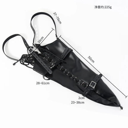 Adjustable Leather Arm Binder Restraint Sack BDSM Bondage Slave Role Play Kit Body Harness Adult Sex Toy for Women Men Fetish