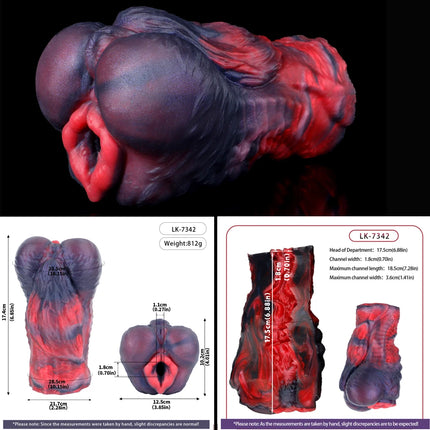 ELKKOST Red Fantasy Silicone Realistic Vaginal Stroker Male Masturbator Pocket Pussy Reusable Onahole Sex Toys For Men