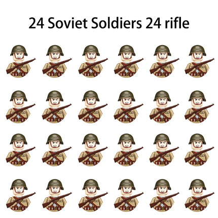 WWII Infantry Military Soldier War National Army Mini Gun Weapon Models Building Blocks Building Blocks Toys for Kids