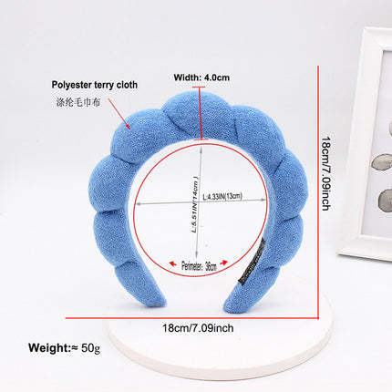 Women Girls Sponge Co Spa Makeup Bubble Terry Cloth Headband Puffy Retro Hair Bands Soft Hairband Headwear