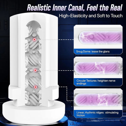3 IN 1 Automatic Telescopic Sucking Male Masturbator Cup  Enlargement Penis Pump Vibrating Pussy Real Vagina Sex Toys for Men