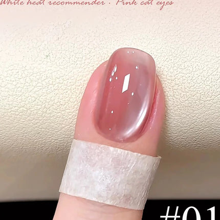 10ML 1-8PCS 2026 New Nude Pink Glass Bead Gel Nail Polish Gold Light Magnet Nude Cat Eye Gel Polish Cute Nails Nail Supplies
