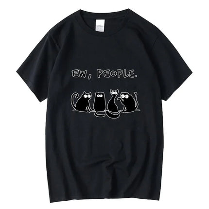 Men's T-shirt High Quality 100% Cotton Funny Cool Cat Printed Summer Casual Loose Cool T Shirt O-Neck Male T-Shirt Tops