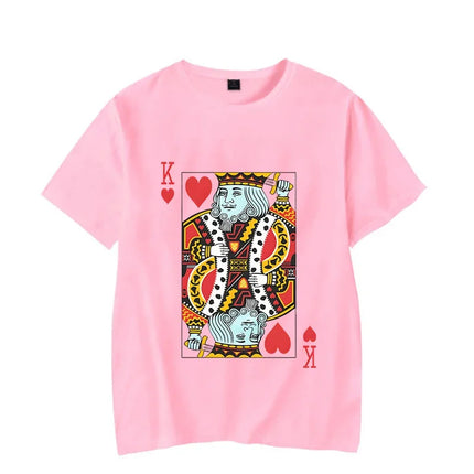 Cards Heart K/Q Graphic T Shirts Couples Y2k Fashion Queen King Tees Harajuku Funny Boyfriend Girlfriend Tee Loves Shirt