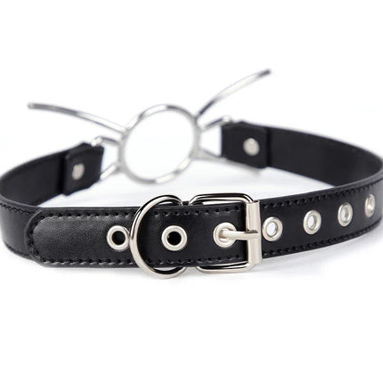 New Oral Fixation PU Leather Bondage Mouth Gag Spider X Style Flirting O Rings Open Mouth Gag Adult Games Sex Toys For Women Men