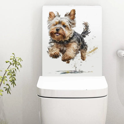 1pc Cute Yorkshire Terrier Sticker, Water-proof Home Wall Decal, Used for Wall, Bathroom, Cabinet, Door,Toilet, Car, Laptop