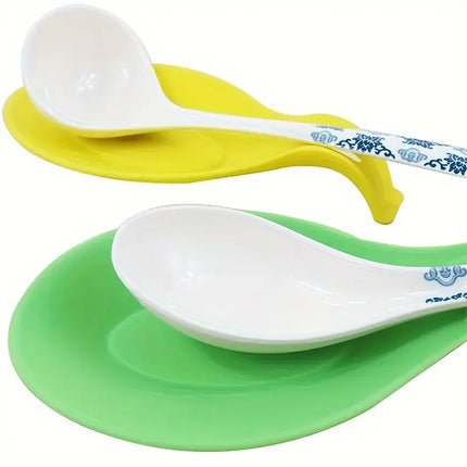 1PC Random color rubber spoon rack scraper rack heat-resistant kitchen utensil pad tray kitchen tool
