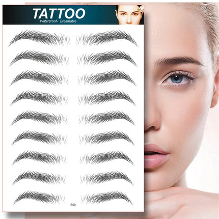 4D Hair Like Eyebrows Makeup Waterproof Eyebrow Tattoo Sticker Long Lasting Natural Fake Eyebrow Stickers Cosmetics 10 pairs 1PC