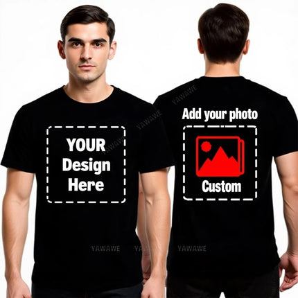 Customized Tee Shirt Custom Text Here Premium Cotton Comfortable Men's Tshirt Fashion design your photo images