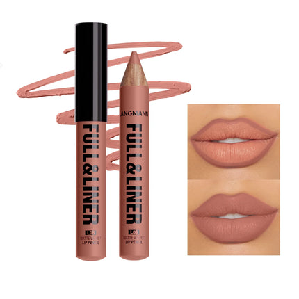Waterproof Matte Lipliner Pencil Brown Contour Tint Lipstick Pen Long Lasting 6 Color Wooden Lip Liner Pencil Full-lip Makeup