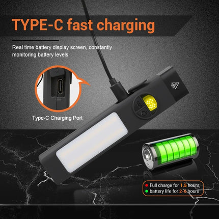 EDC Tactical Flashlight,1100Lm Rechargeable Led Flat Flashlight w/Clip & Digital Display,Pocket Flashlight For Camping Emergency