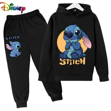 Children Boys Girls Stitch Hoodies Pants Set Boys Girls Stitch Sweatshirts Hooded Kids Fashion Stitch Pullovers Clothes Suit
