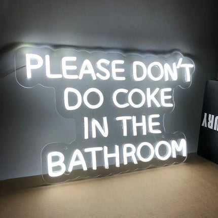 Please Don't Do Coke in The Bathroom Neon Sign Dimmable LED Light Signs for Bedroom,Bar,Party,Living Room Wall Decor USB Powered