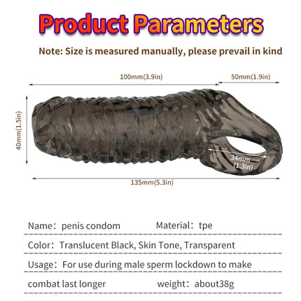 Penis Sleeve Reusable Sexy Toys for Men Penis Sperm Lock Ring Sleeve Massage Adult Products For Woman Gay Cock Ring Sexual Goods