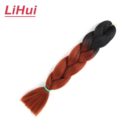 24 Inches Synthetic Braiding Hair Jumbo BraidOmbre Jumbo Hair Extension For Women DIY Hair Braids Purple Pink  Yellow Gray Lihu