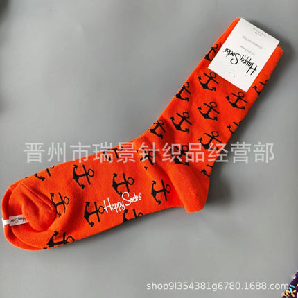 High Quality Fashionable Men's Mid-Calf Cotton Socks HappySocks New Arrival Suitable for All Seasons Swedish Design