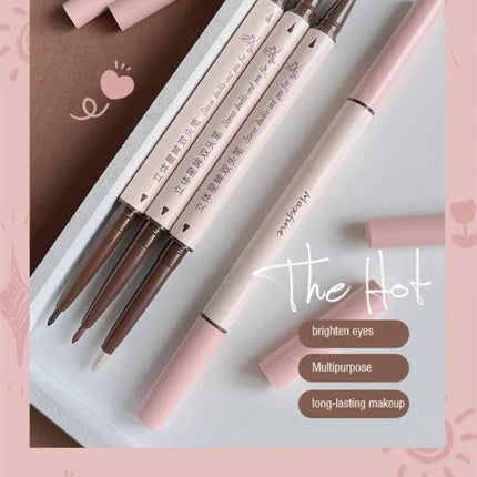 Double Head Eyeliner Pen Very Fine Tip Lying Silkworm Eye Brightening Waterproof And Durable Not Easy To Halo Dye Natural Makeup