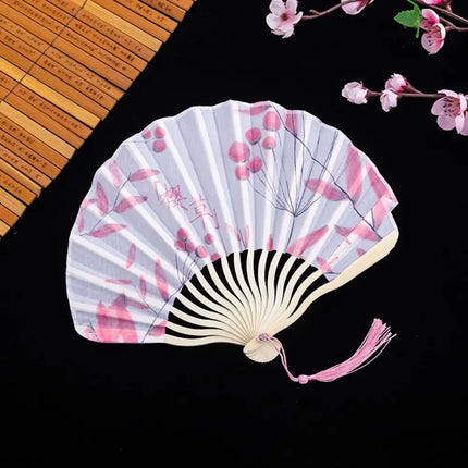 Japanese Shell Fan Summer Folding Silk Fan Chinese Retro Portable Women Bamboo Dance Fans Mini Wedding Gift Hand Fans Home Decor