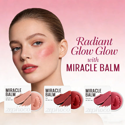 3 Colors Powder Blusher for Cheeks Lips Face Moisturizing Balm Long Lasting Natural Makeup Multi Use Balm Highlighter Blush 50g