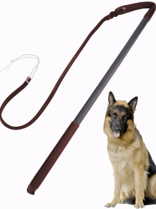 Professional Genuine Leather Dog Training Whip - Powerful & Durable Cowhide K9 Whip with Anti-Slip Handle for Pet Behavior Corre