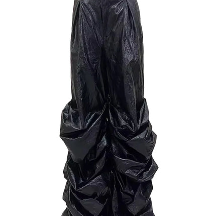 Nerazzurri Autumn Extra Long Soft Flowy Baggy Pu Leather Wide Leg Stacked  Pants for Men Luxury Designer Punk Style Streetwear