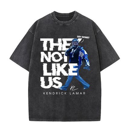 Washed Vintage Rapper Kendrick Lamar Album Merch T-shirts Men's Clothing Hip Hop Retro Oversized T-shirt Fashion Trend Tee Shirt