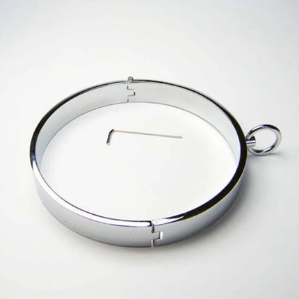 Manyjoy Metal Steel Slave Lock  Wrist Handcuffs Ankle Cuffs Neck Collar with O Ring Shackles Adult BDSM Bondage Game Sex Toy Men