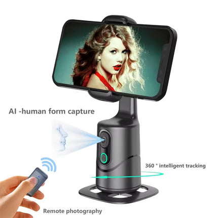 FGCLSY Automatic facial tracking phone holder with remote control and gesture control, 360 ° rotating phone camera holder