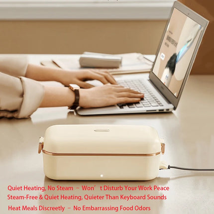 Electric Lunch Box Office Fast Heated Lunch Box Portable Water-free Food Heater 304 Stainless Steel Insulated Lunch Box