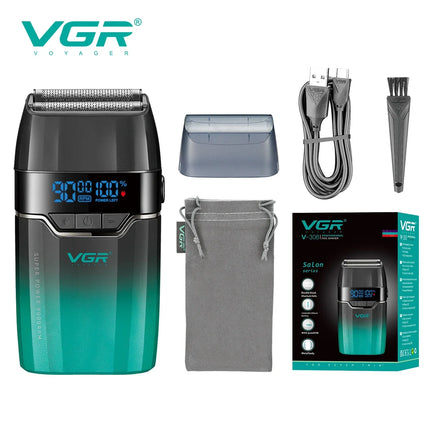 VGR Face Shaver 9000 RPM Foil Shaver LED Electric Shaver Professional Beard Trimmer Reciprocating Shaving Machine for Men V-377